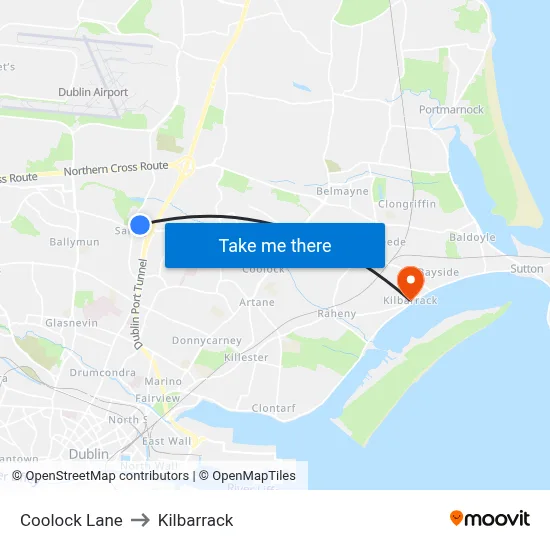 Coolock Lane to Kilbarrack map