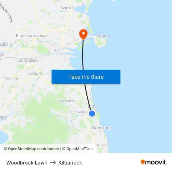 Woodbrook Lawn to Kilbarrack map