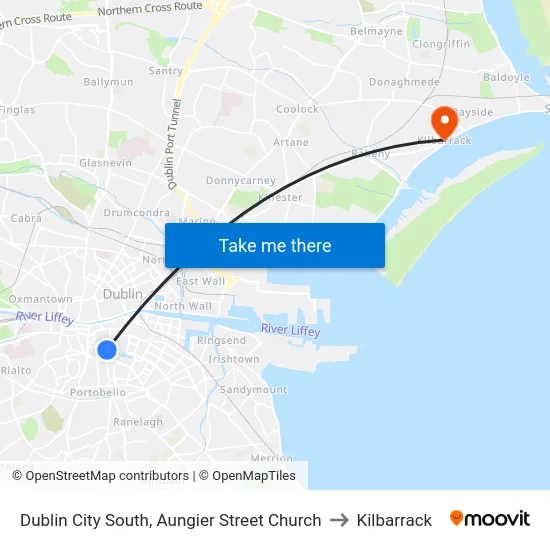 Dublin City South, Aungier Street Church to Kilbarrack map