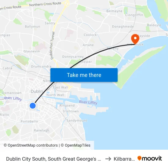 Dublin City South, South Great George's Street to Kilbarrack map