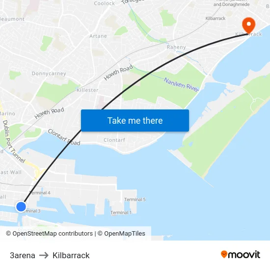 3arena to Kilbarrack map