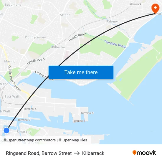 Ringsend Road, Barrow Street to Kilbarrack map