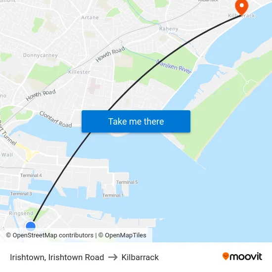 Irishtown, Irishtown Road to Kilbarrack map