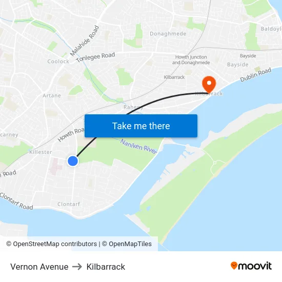 Vernon Avenue to Kilbarrack map