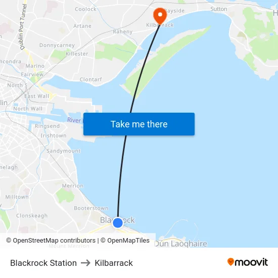 Blackrock Station to Kilbarrack map