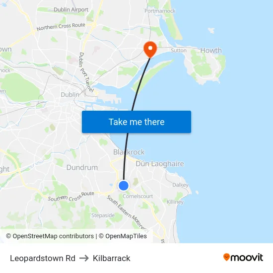 Leopardstown Rd to Kilbarrack map
