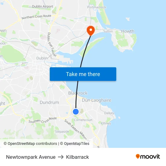 Newtownpark Avenue to Kilbarrack map