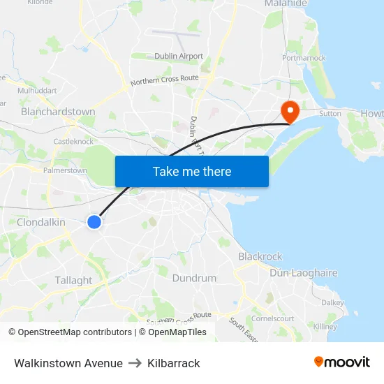 Walkinstown Avenue to Kilbarrack map