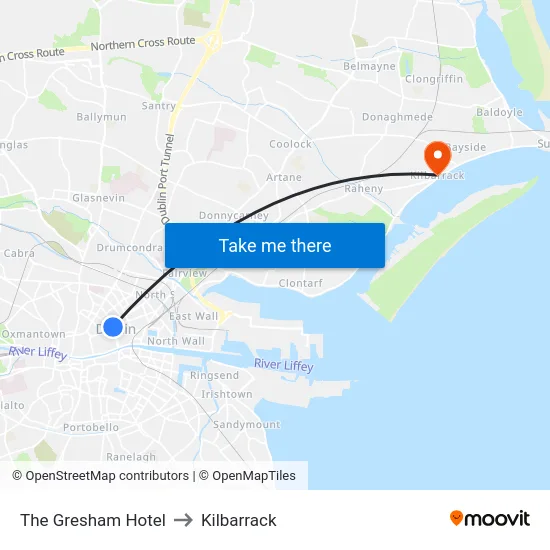 The Gresham Hotel to Kilbarrack map