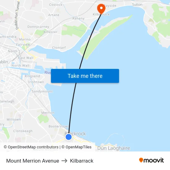 Mount Merrion Avenue to Kilbarrack map