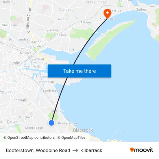 Booterstown, Woodbine Road to Kilbarrack map