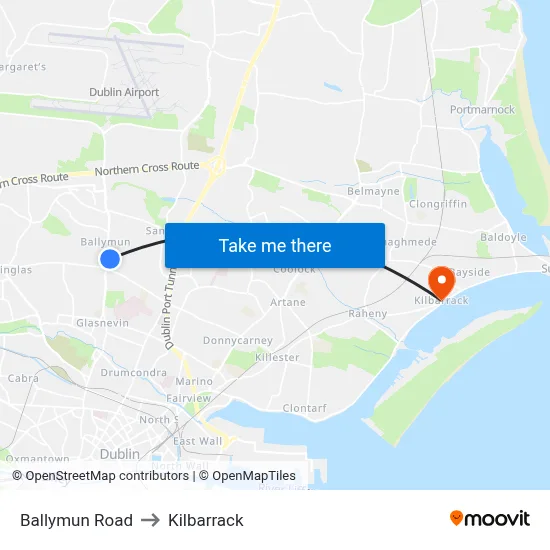 Ballymun Road to Kilbarrack map