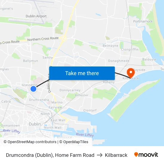 Drumcondra (Dublin), Home Farm Road to Kilbarrack map