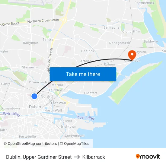 Dublin, Upper Gardiner Street to Kilbarrack map