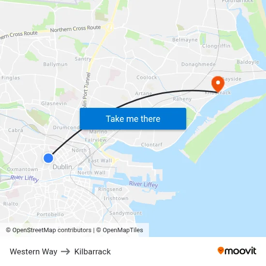 Western Way to Kilbarrack map