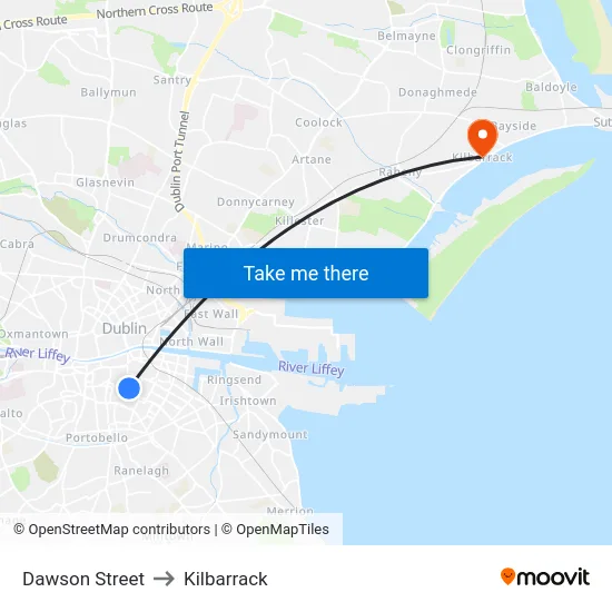 Dawson Street to Kilbarrack map