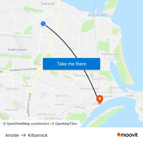 Airside to Kilbarrack map