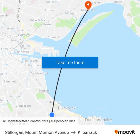Stillorgan, Mount Merrion Avenue to Kilbarrack map