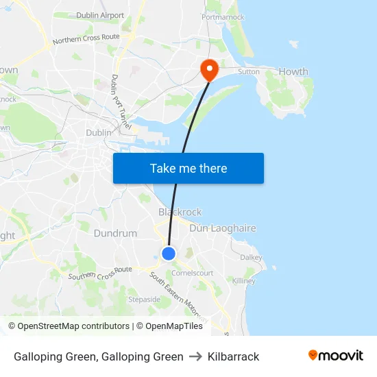 Galloping Green, Galloping Green to Kilbarrack map