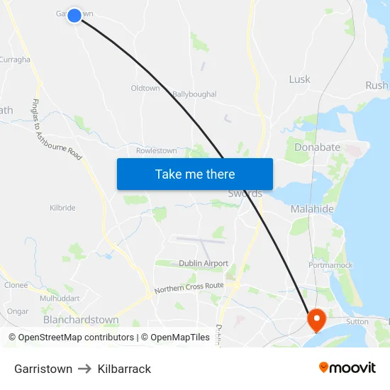 Garristown to Kilbarrack map