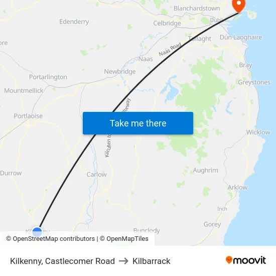Kilkenny, Castlecomer Road to Kilbarrack map