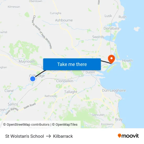 St Wolstan's School to Kilbarrack map