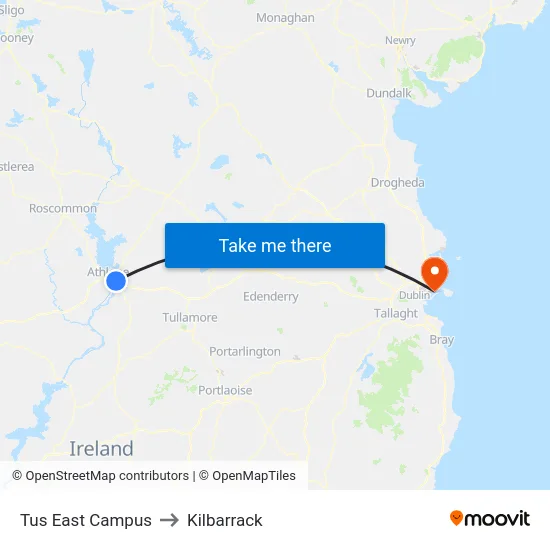 Tus East Campus to Kilbarrack map
