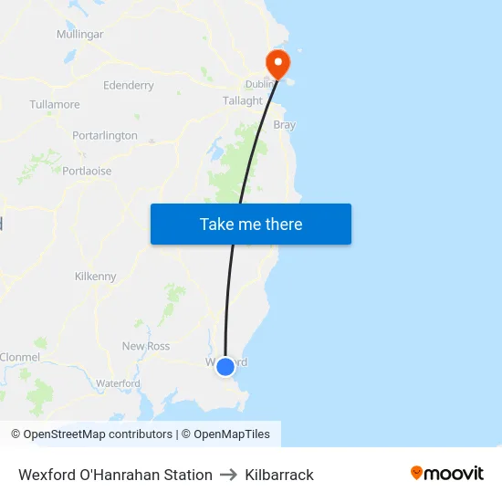 Wexford O'Hanrahan Station to Kilbarrack map