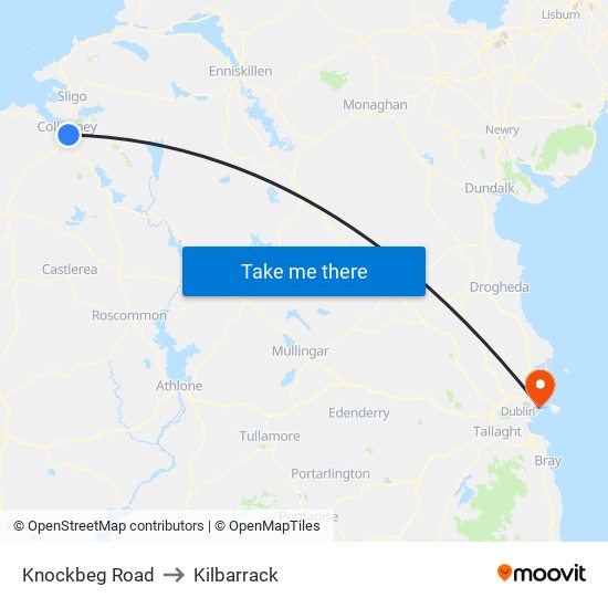 Collooney West to Kilbarrack map