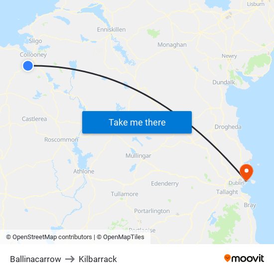 Ballinacarrow to Kilbarrack map