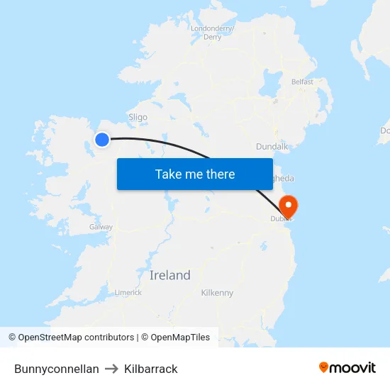 Bunnyconnellan to Kilbarrack map