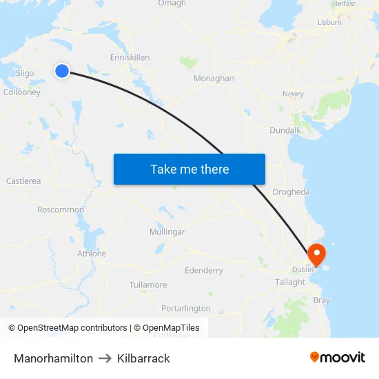 Manorhamilton to Kilbarrack map