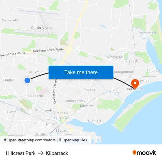 Hillcrest Park to Kilbarrack map