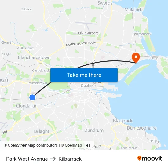 Park West Avenue to Kilbarrack map