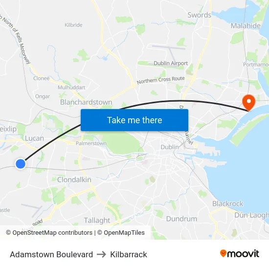 Adamstown Boulevard to Kilbarrack map