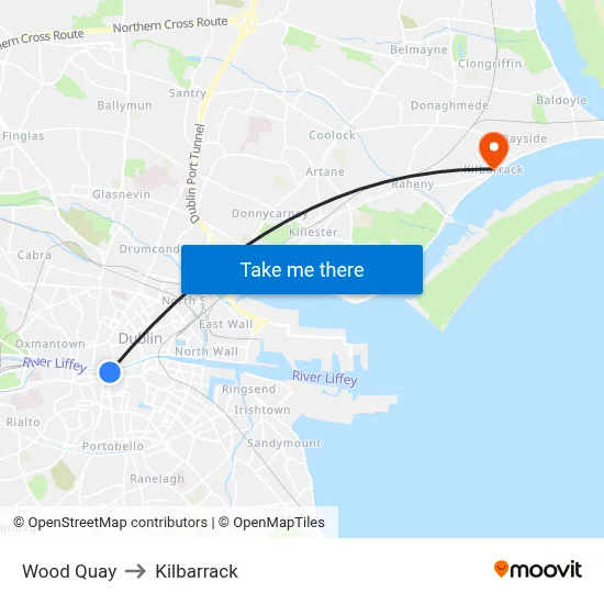 Wood Quay to Kilbarrack map