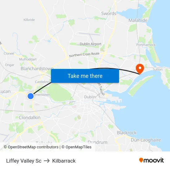 Liffey Valley Sc to Kilbarrack map