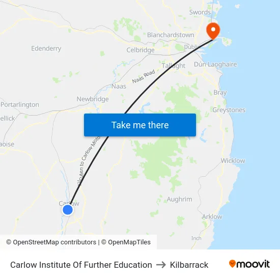 Carlow Institute Of Further Education to Kilbarrack map
