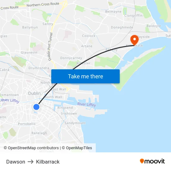 Dawson to Kilbarrack map