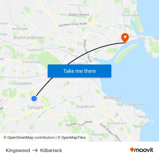 Kingswood to Kilbarrack map