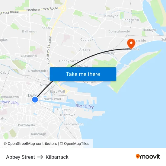 Abbey Street to Kilbarrack map