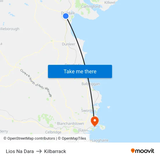 Lios Na Dara to Kilbarrack map