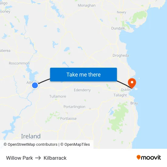 Willow Park to Kilbarrack map