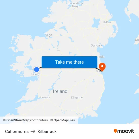 Cahermorris to Kilbarrack map