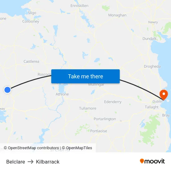 Belclare to Kilbarrack map