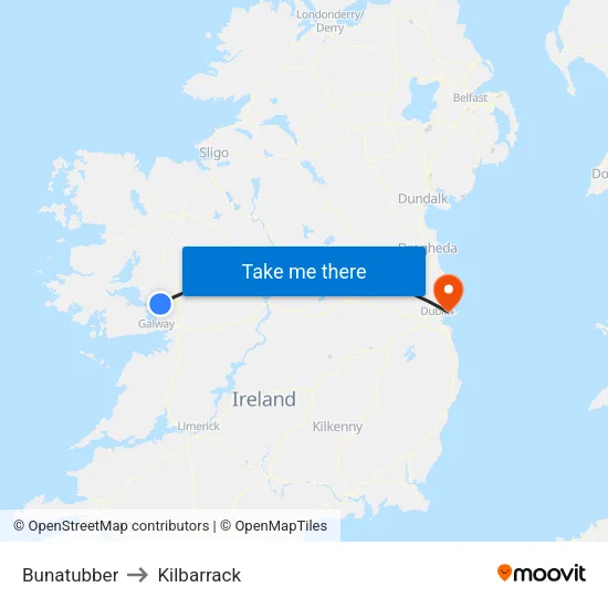 Bunatubber to Kilbarrack map