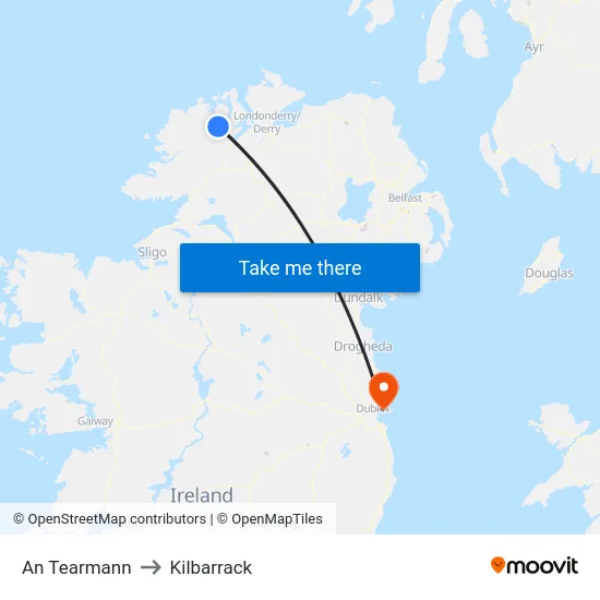 An Tearmann to Kilbarrack map