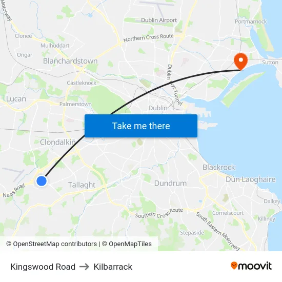 Kingswood Road to Kilbarrack map