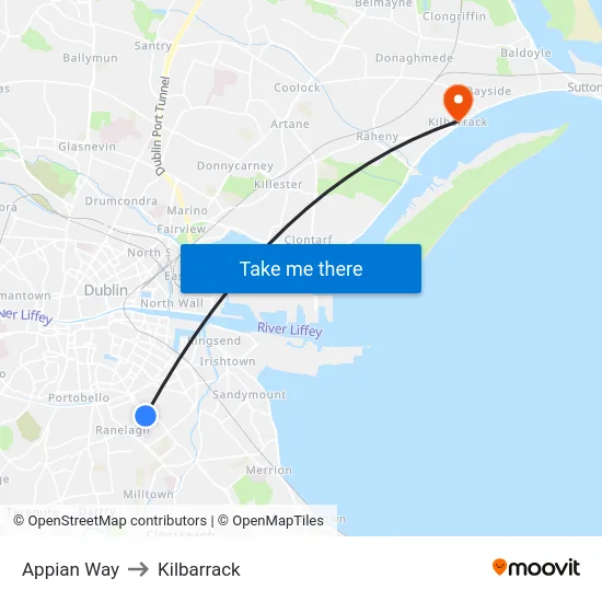 Appian Way to Kilbarrack map