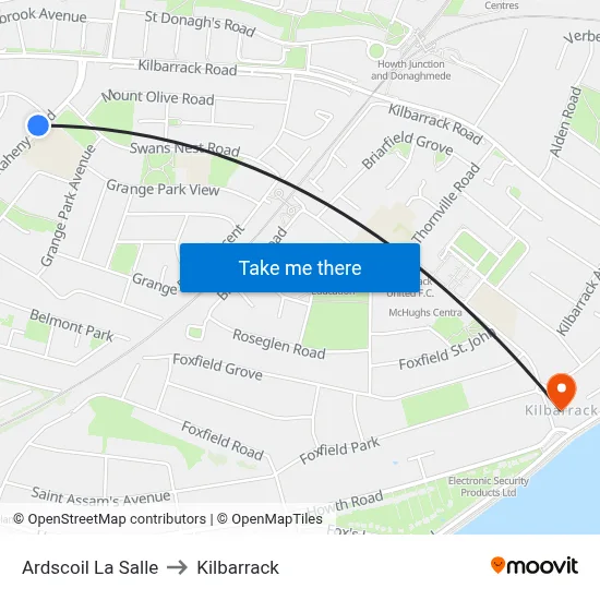 Ardscoil La Salle to Kilbarrack map